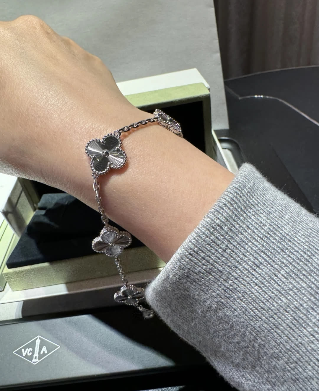 Van Cleef & Arpels Alhambra White Gold Bracelet